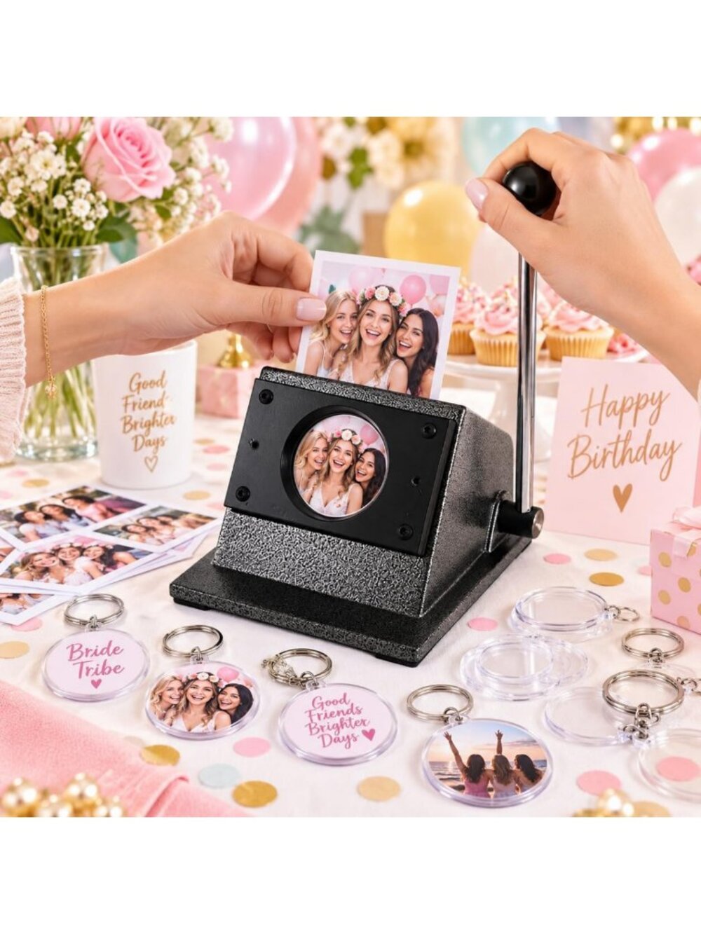 Photo Booth Keychain Cutter Kit - DIY Button Keychain Maker for Memories - Picture 7 of 7